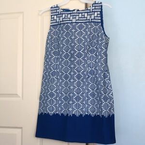 Blue and white dress